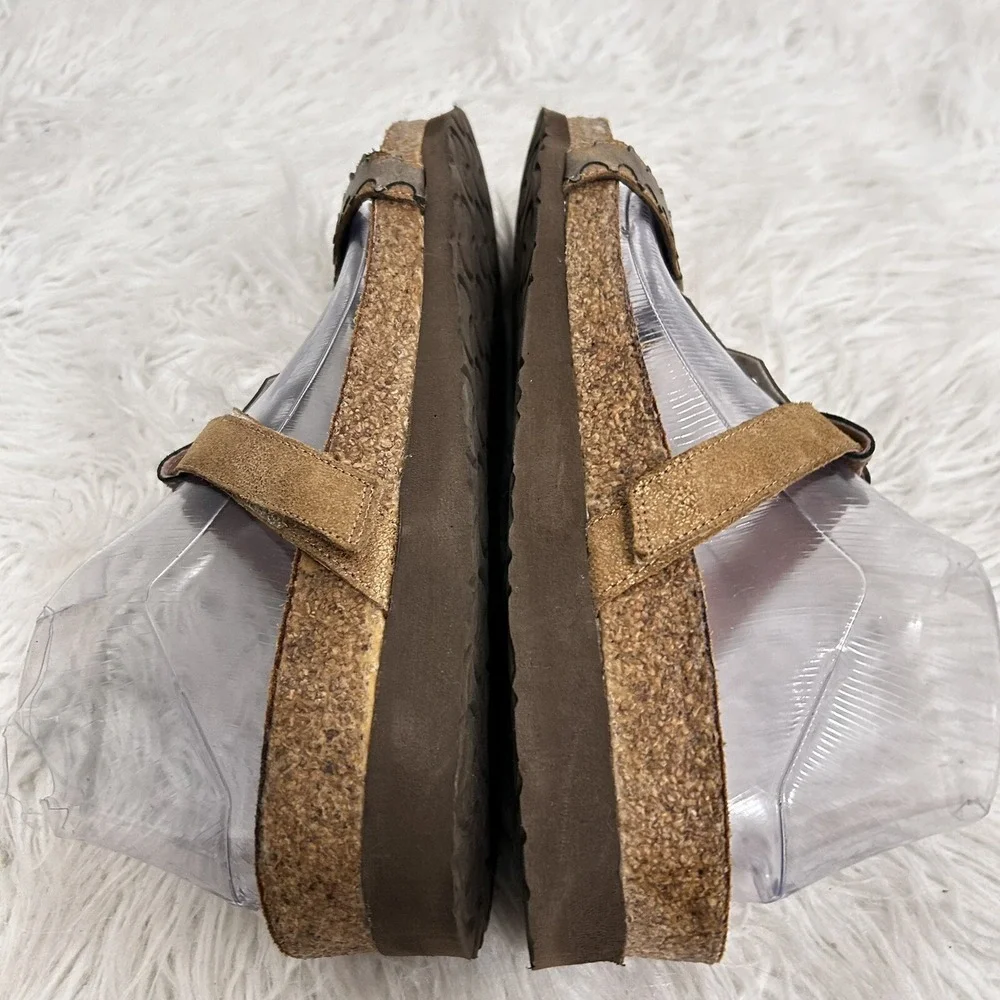 NAOT Women's Aspen Silver Pewter Rhinestone Wedge Slide On Sandals 41 (10, 10.5)